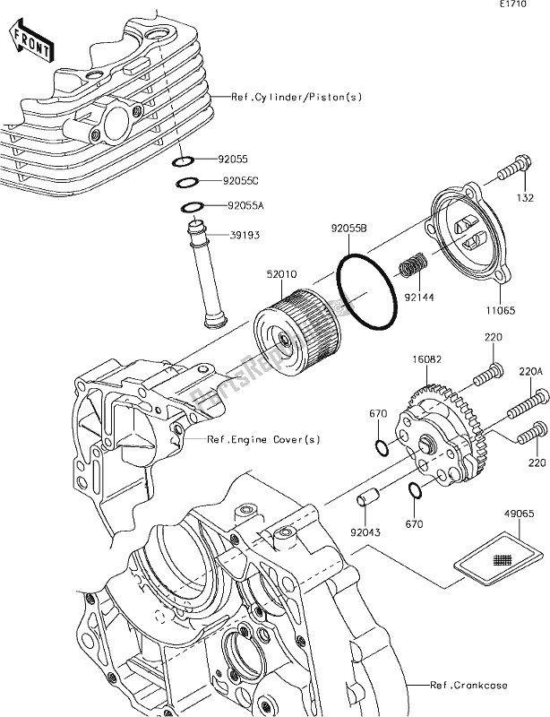 All parts for the 15 Oil Pump of the Kawasaki KLX 140 2019