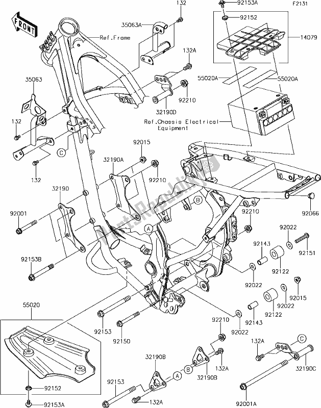 Tutte le parti per il 20 Frame Fittings del Kawasaki KLX 140 2019