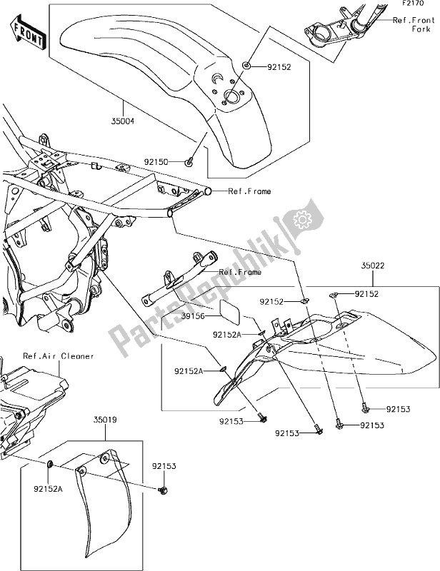 Tutte le parti per il 24 Fenders del Kawasaki KLX 140 2019