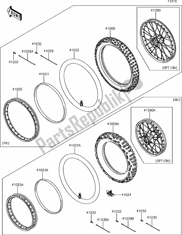 Tutte le parti per il 26 Tires del Kawasaki KLX 140 2019