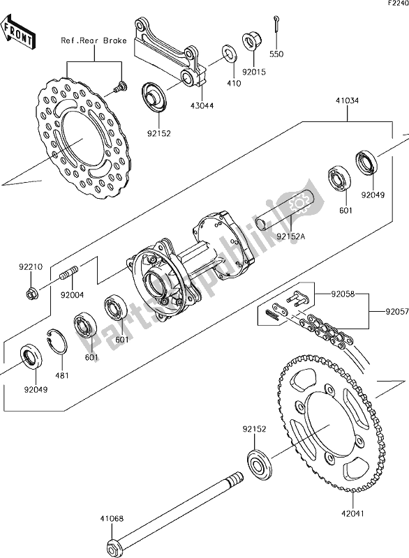 Toutes les pièces pour le 28 Rear Hub du Kawasaki KLX 140 2019