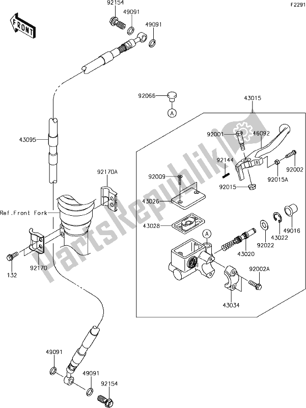 Tutte le parti per il 30 Front Master Cylinder del Kawasaki KLX 140 2019