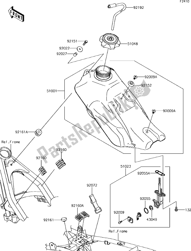 Alle onderdelen voor de 36 Fuel Tank van de Kawasaki KLX 140 2019