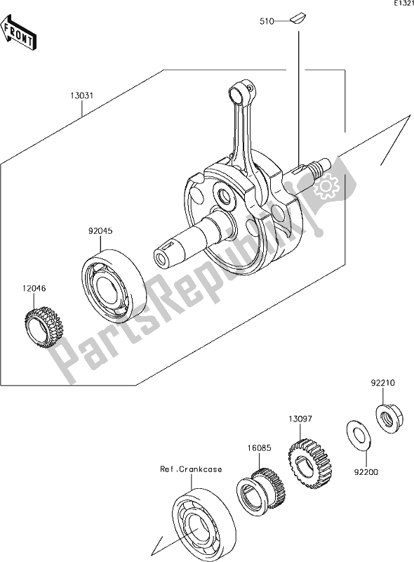 All parts for the 7 Crankshaft of the Kawasaki KLX 140 2019