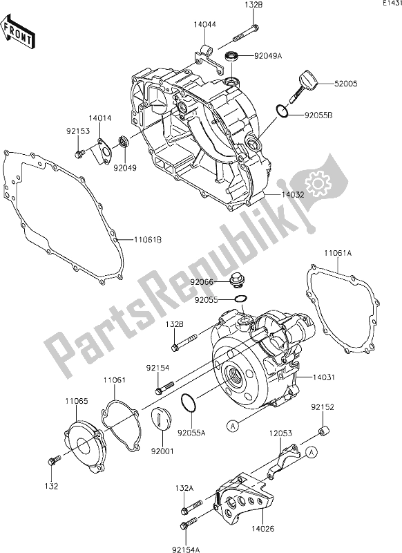 Alle onderdelen voor de 13 Engine Cover(s) van de Kawasaki KLX 140 2020