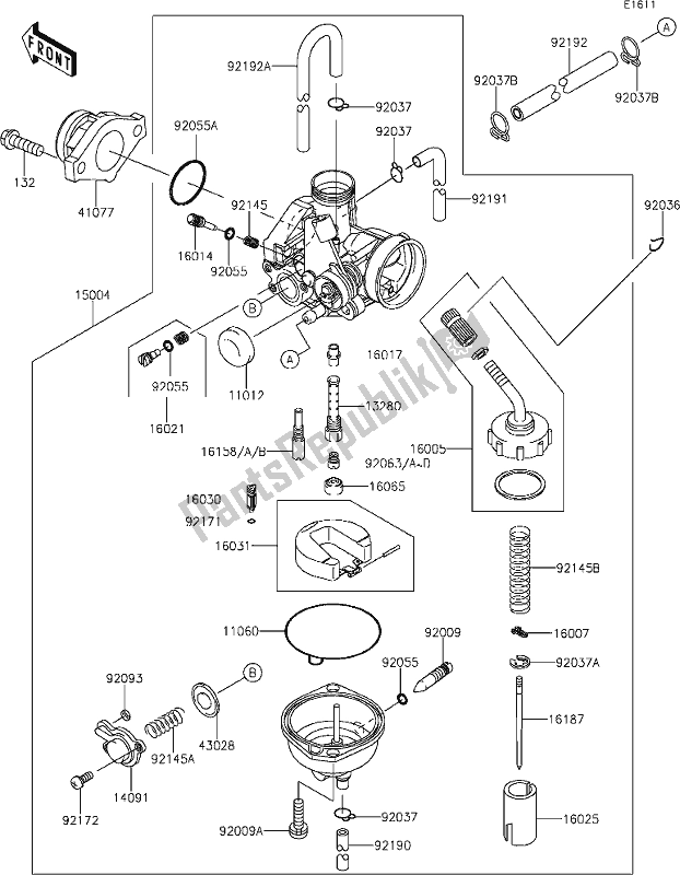 Alle onderdelen voor de 14-1carburetor van de Kawasaki KLX 140 2020