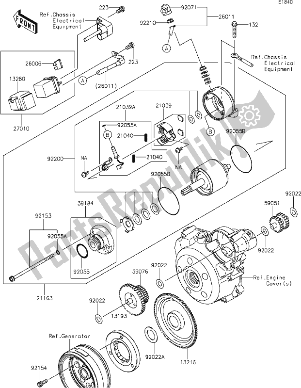 Alle onderdelen voor de 18 Starter Motor van de Kawasaki KLX 140 2020