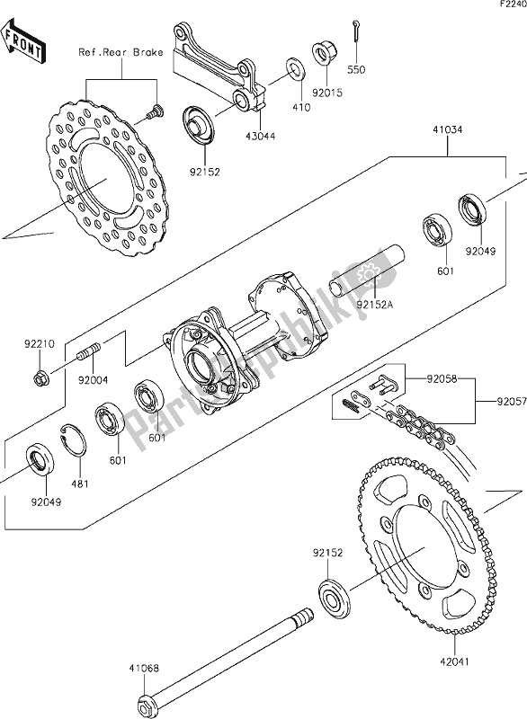 Alle onderdelen voor de 28 Rear Hub van de Kawasaki KLX 140 2020