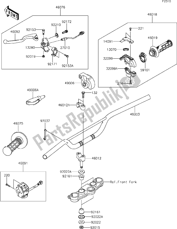 Alle onderdelen voor de 34 Handlebar van de Kawasaki KLX 140 2020