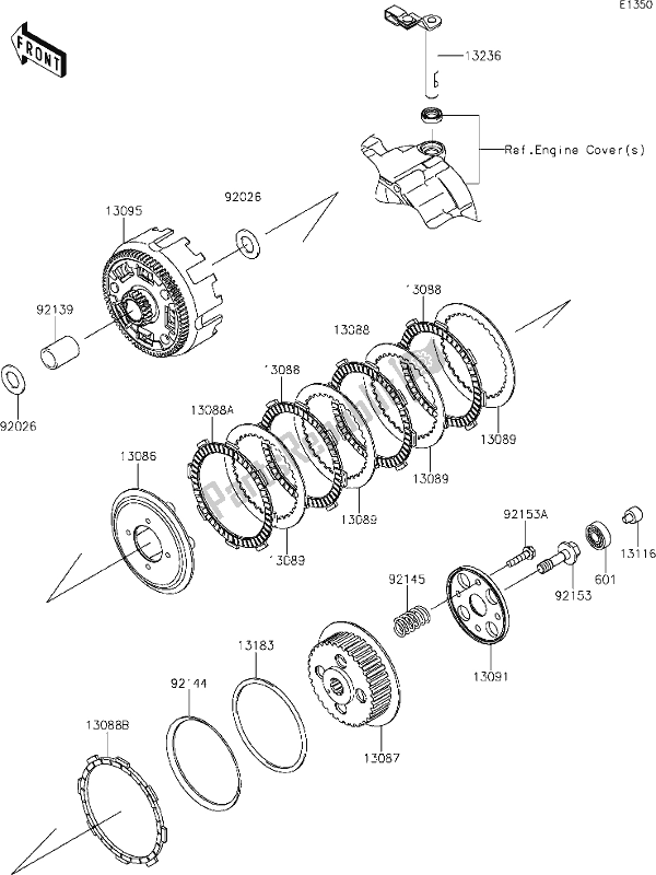 Alle onderdelen voor de 8 Clutch van de Kawasaki KLX 140 2020