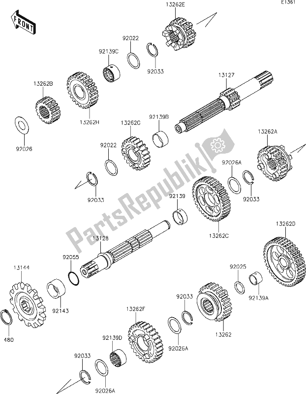 Alle onderdelen voor de 9 Transmission van de Kawasaki KLX 140 2020