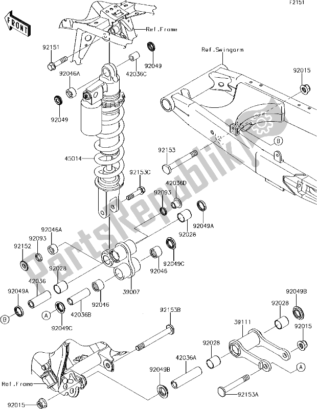 Toutes les pièces pour le 22 Suspension/shock Absorber du Kawasaki KLX 140L 2017