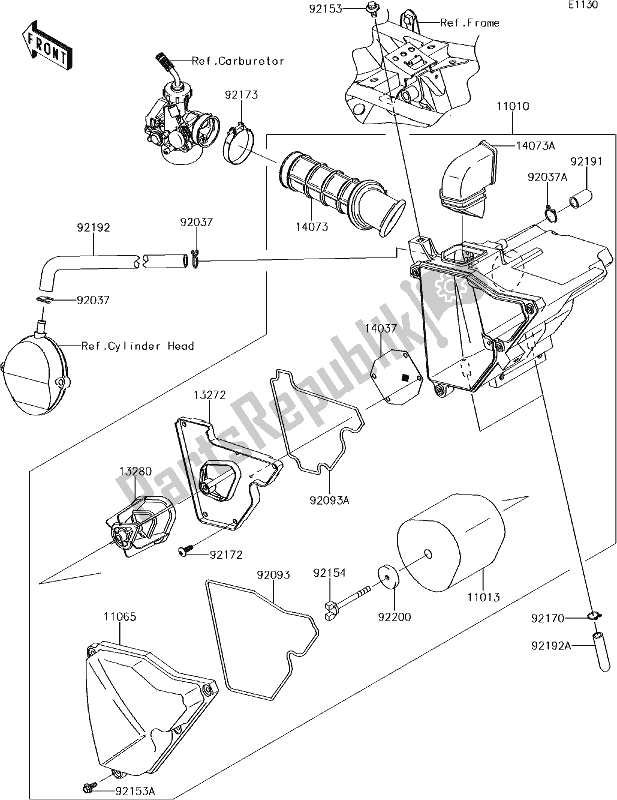 Toutes les pièces pour le 3 Air Cleaner du Kawasaki KLX 140L 2017