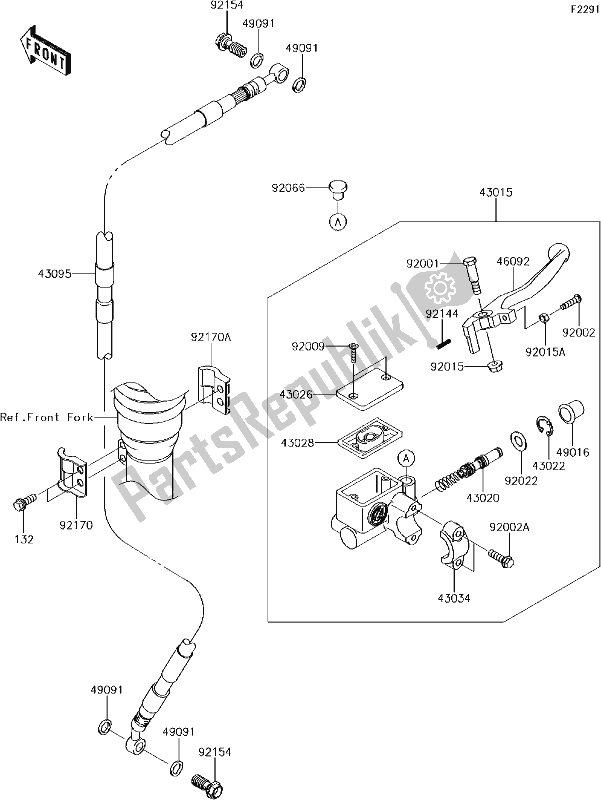 Alle onderdelen voor de 30 Front Master Cylinder van de Kawasaki KLX 140L 2017