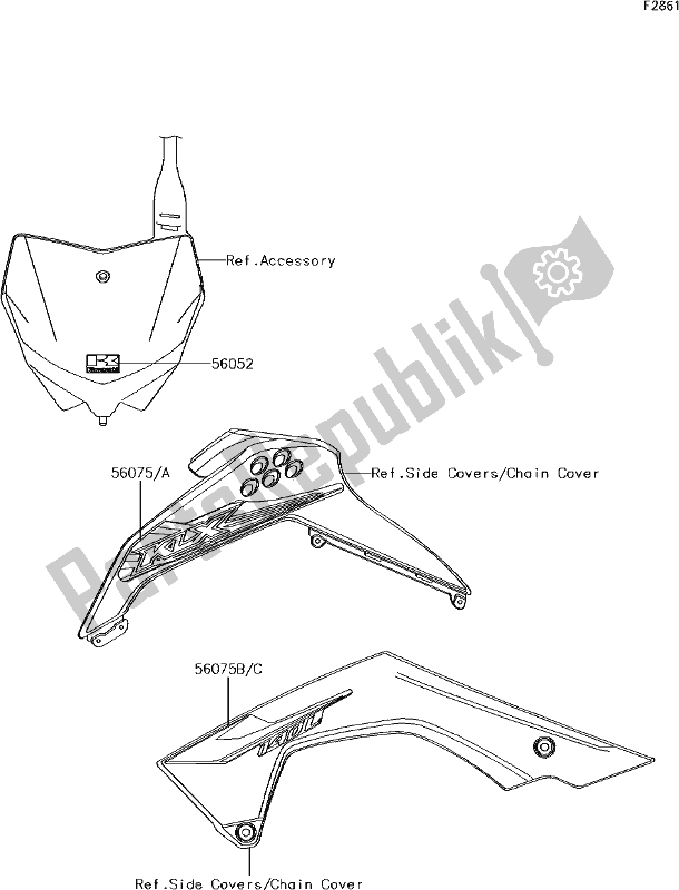 All parts for the 43 Decals(bhf) of the Kawasaki KLX 140L 2017