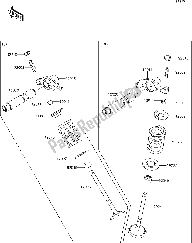 All parts for the 5 Valve(s) of the Kawasaki KLX 140L 2017