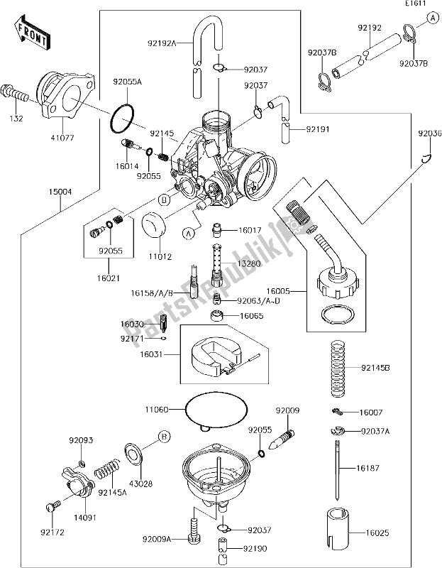 Toutes les pièces pour le 14 Carburetor du Kawasaki KLX 140L 2018