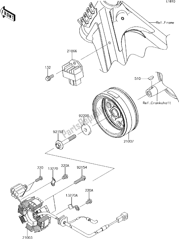 All parts for the 16 Generator of the Kawasaki KLX 140L 2018