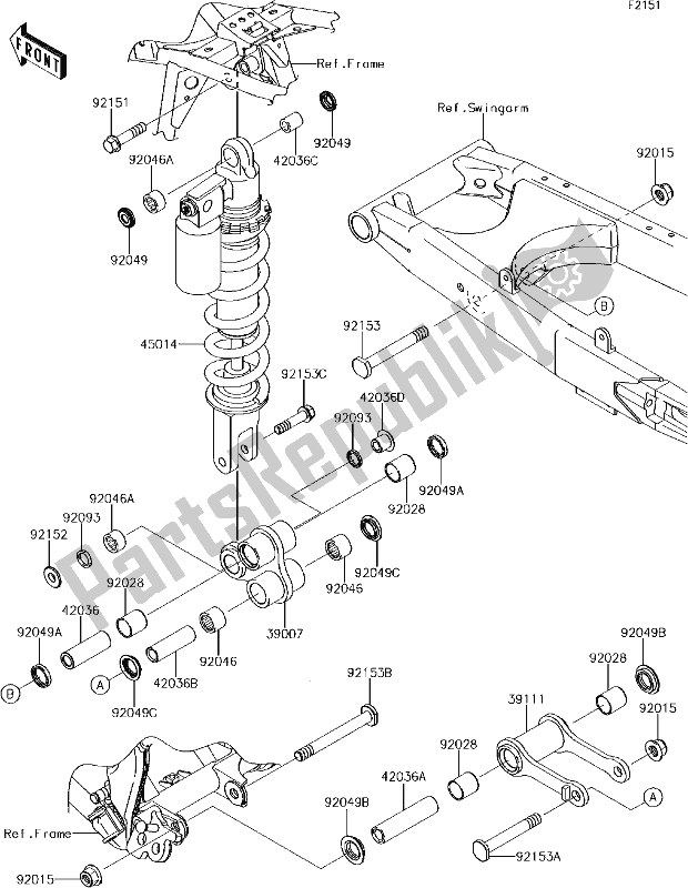 All parts for the 22 Suspension/shock Absorber of the Kawasaki KLX 140L 2018