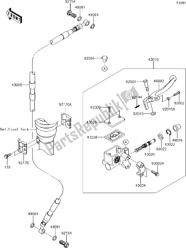 All parts for the 30 Front Master Cylinder of the Kawasaki KLX 140L 2018