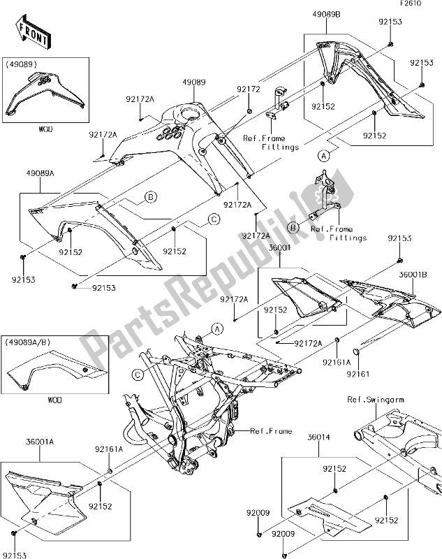 Tutte le parti per il 39 Side Covers/chain Cover del Kawasaki KLX 140L 2018