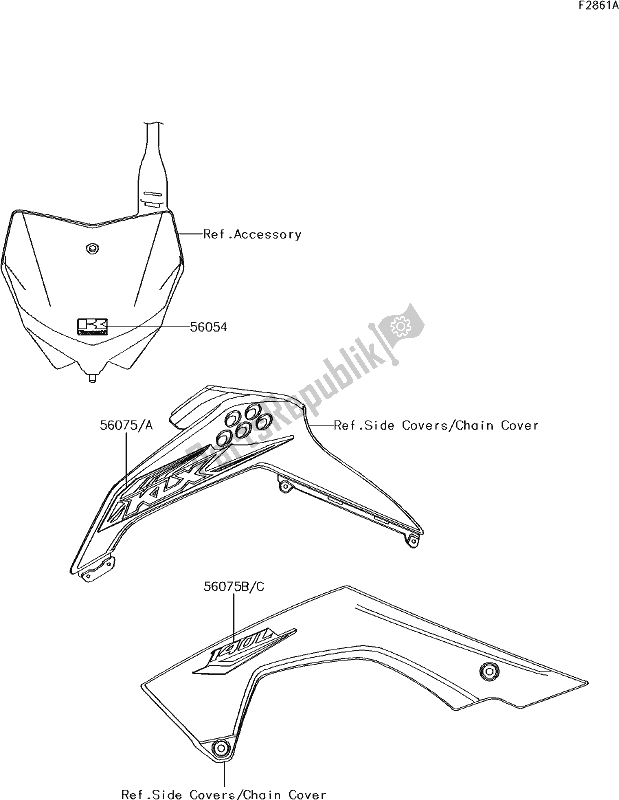 All parts for the 44 Decals(bjf) of the Kawasaki KLX 140L 2018