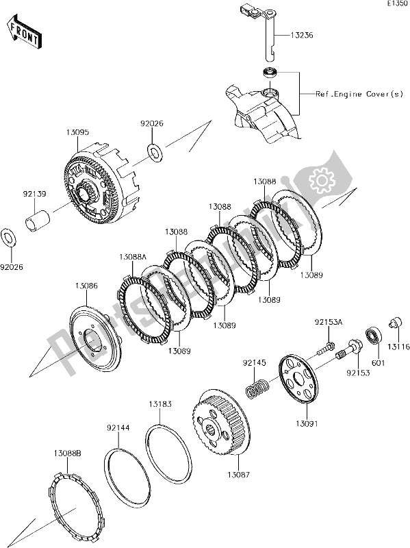 Todas las partes para 8 Clutch de Kawasaki KLX 140L 2018