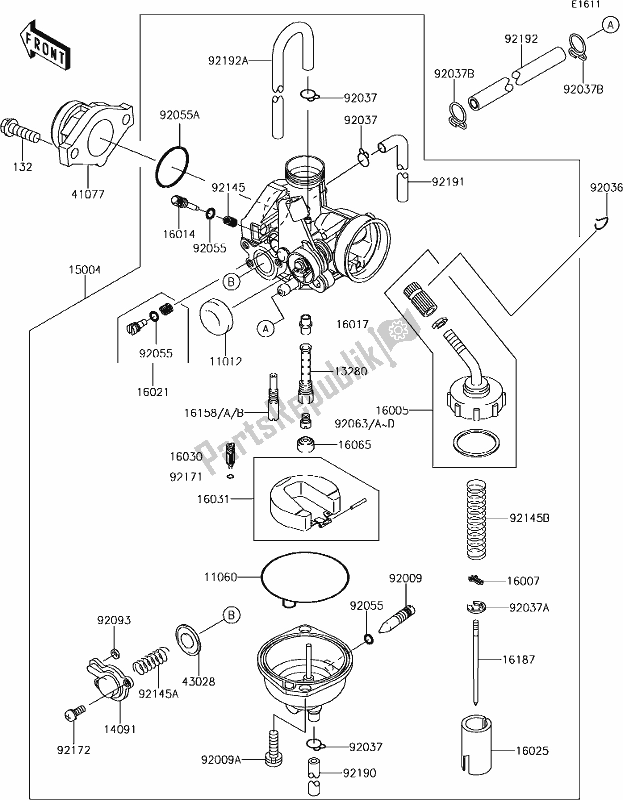 Tutte le parti per il 14-1carburetor del Kawasaki KLX 140L 2019