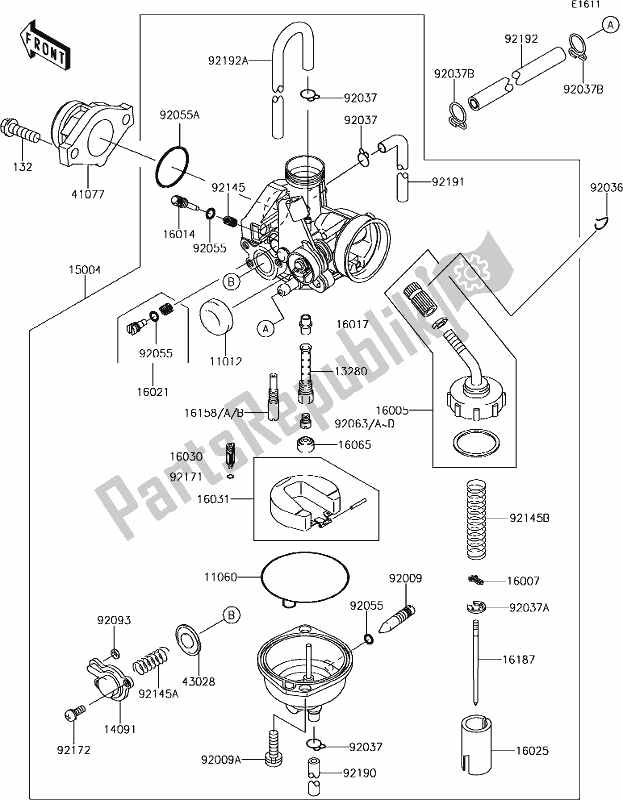 Tutte le parti per il 14 Carburetor del Kawasaki KLX 140L 2019