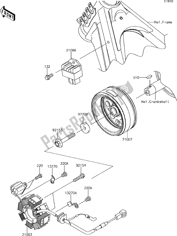 Todas as partes de 16 Generator do Kawasaki KLX 140L 2019