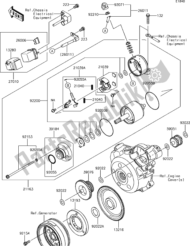 Tutte le parti per il 18 Starter Motor del Kawasaki KLX 140L 2019