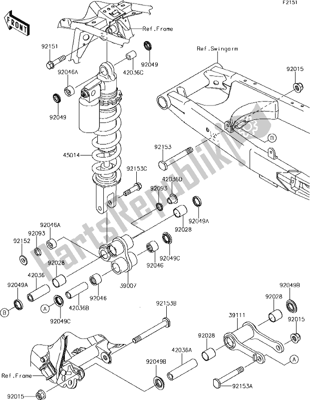 Tutte le parti per il 22 Suspension/shock Absorber del Kawasaki KLX 140L 2019