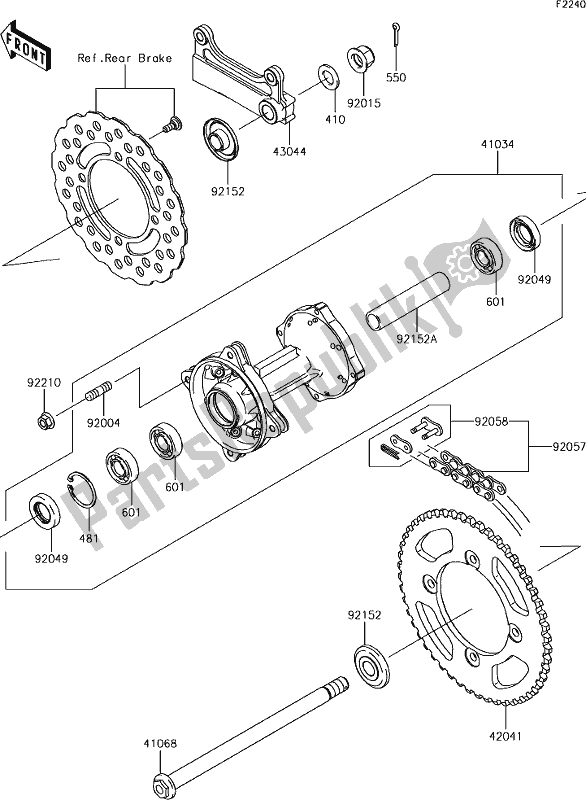 Alle onderdelen voor de 28 Rear Hub van de Kawasaki KLX 140L 2019