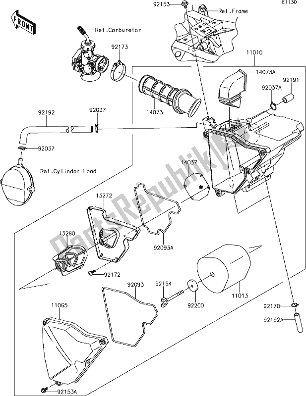 Tutte le parti per il 3 Air Cleaner del Kawasaki KLX 140L 2019