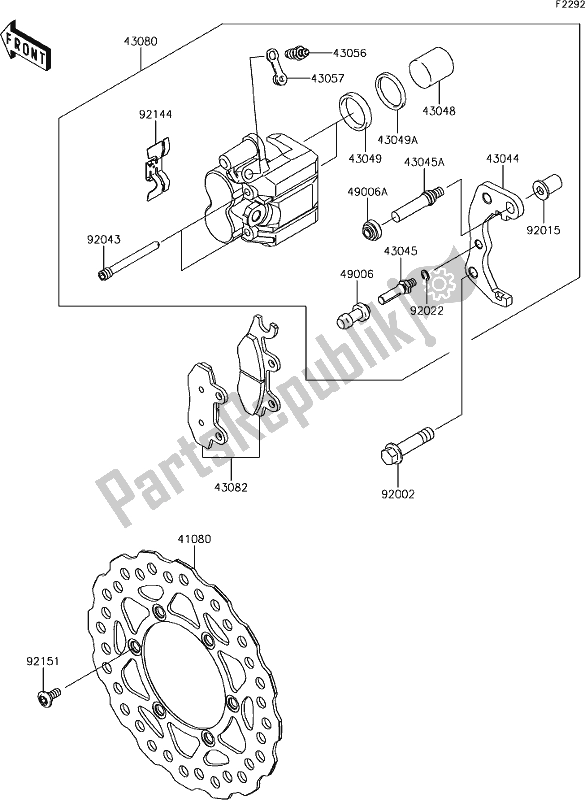 Tutte le parti per il 31 Front Brake del Kawasaki KLX 140L 2019