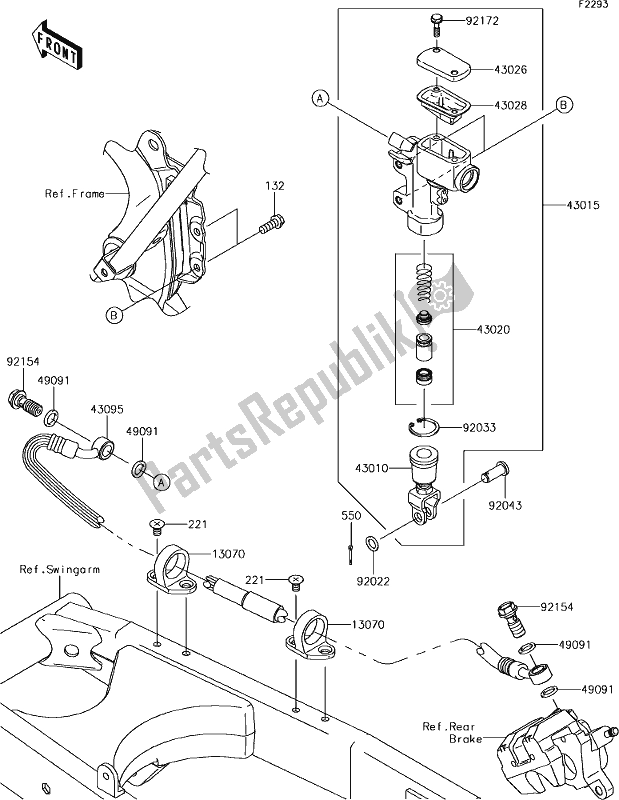 Tutte le parti per il 32 Rear Master Cylinder del Kawasaki KLX 140L 2019