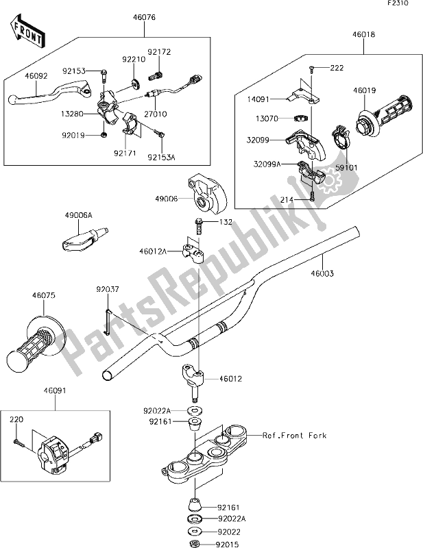 Tutte le parti per il 34 Handlebar del Kawasaki KLX 140L 2019