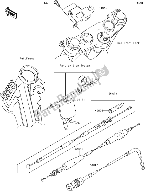 Tutte le parti per il 38 Cables del Kawasaki KLX 140L 2019