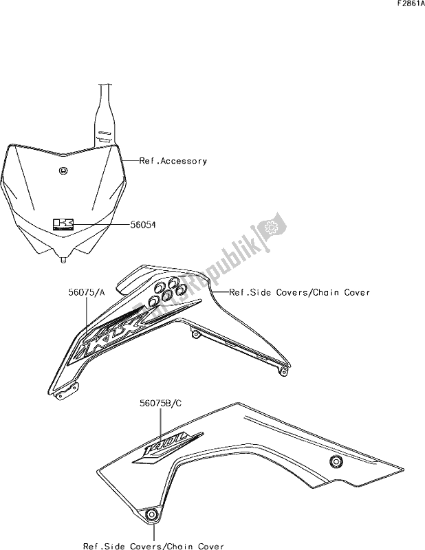 All parts for the 45 Decals(bjf) of the Kawasaki KLX 140L 2019