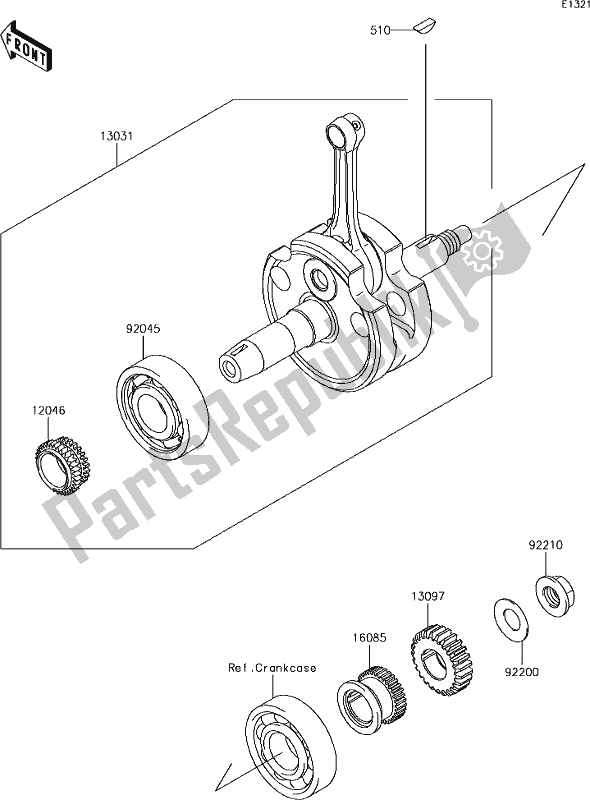 Alle onderdelen voor de 7 Crankshaft van de Kawasaki KLX 140L 2019
