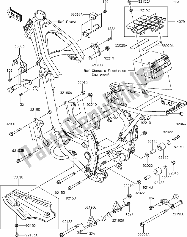 Todas las partes para 20 Frame Fittings de Kawasaki KLX 140L 2020