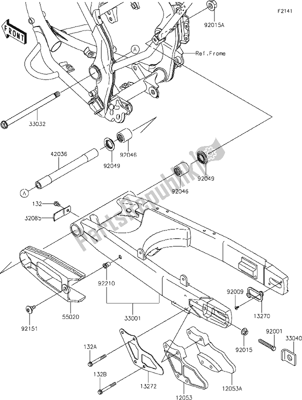 Todas las partes para 21 Swingarm de Kawasaki KLX 140L 2020