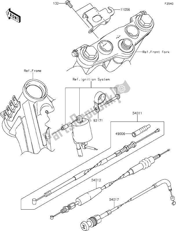 Alle onderdelen voor de 38 Cables van de Kawasaki KLX 140L 2020