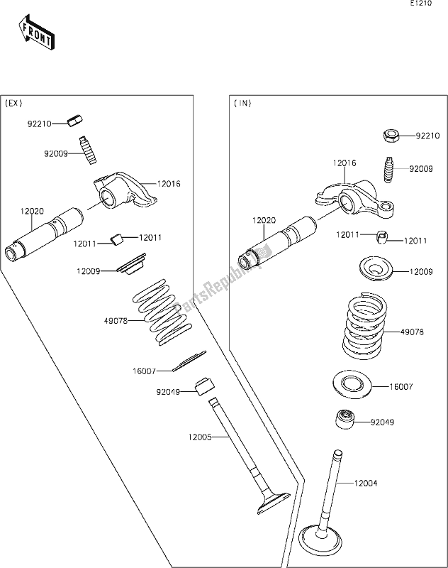 Tutte le parti per il 5 Valve(s) del Kawasaki KLX 140L 2020