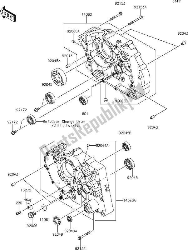 All parts for the 12 Crankcase of the Kawasaki KLX 140L 2021