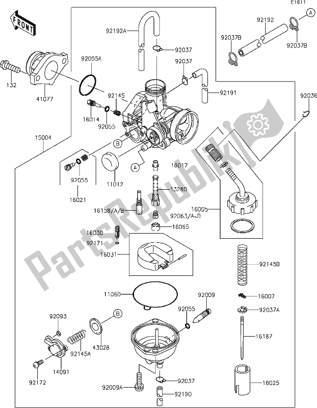 Todas las partes para 14 Carburetor de Kawasaki KLX 140L 2021