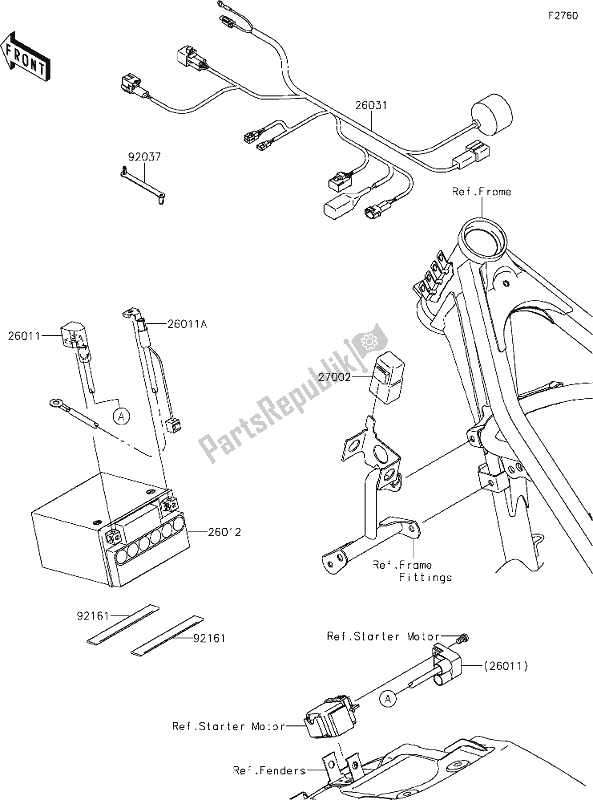 Alle onderdelen voor de 40 Chassis Electrical Equipment van de Kawasaki KLX 140L 2021