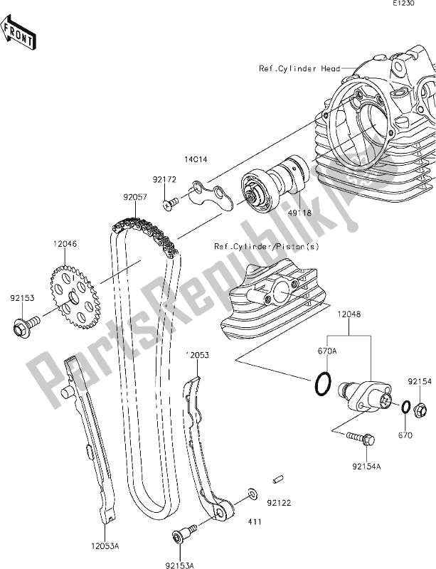 Toutes les pièces pour le 6 Camshaft(s)/tensioner du Kawasaki KLX 140L 2021