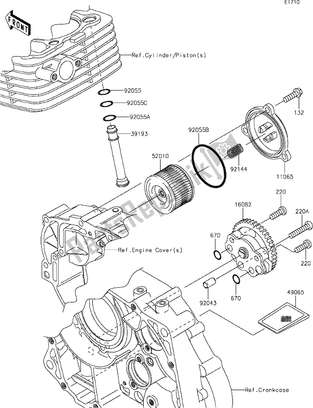 All parts for the 15 Oil Pump of the Kawasaki KLX 140R 2021