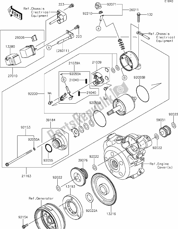 Alle onderdelen voor de 18 Starter Motor van de Kawasaki KLX 140R 2021
